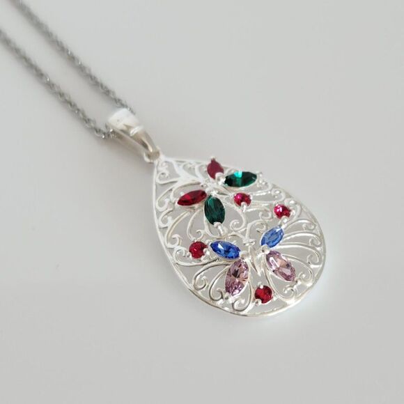 Swarovski Crystals Multi Color Necklace - Picture 5 of 9